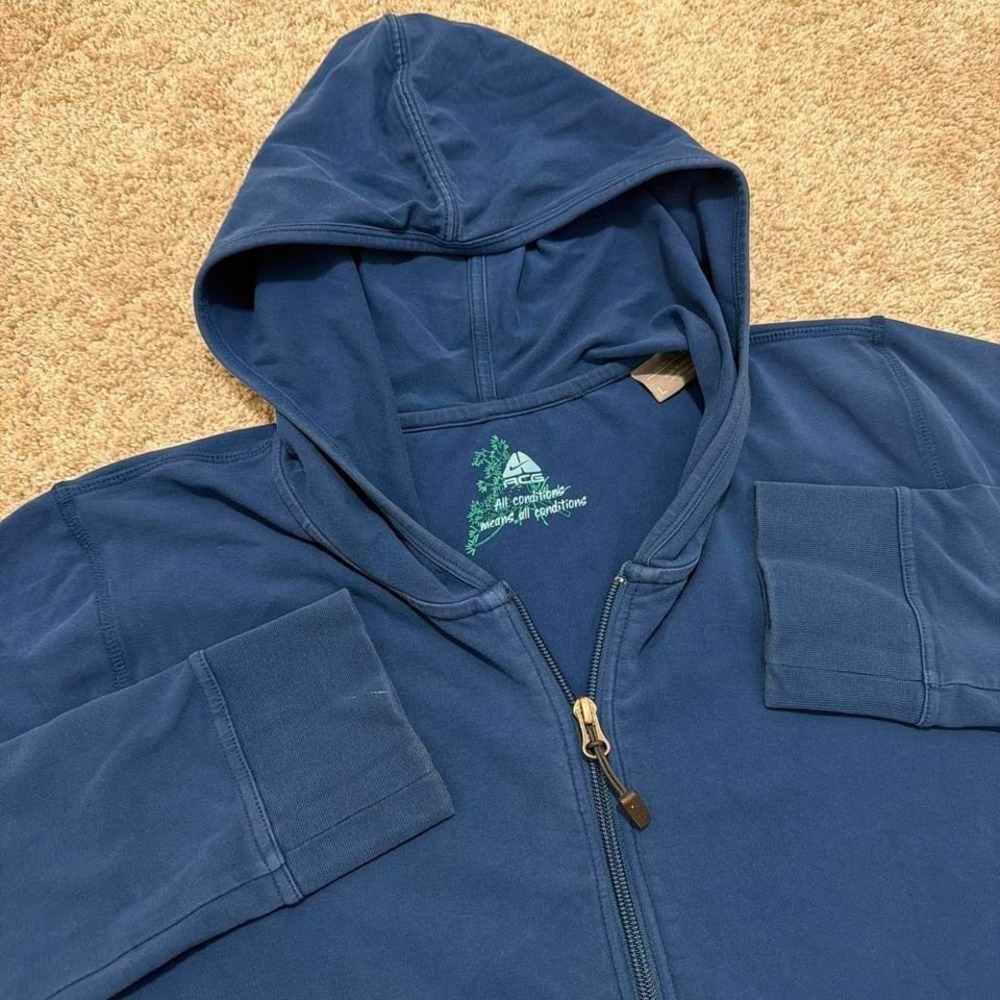 Y2K Vintage Nike ACG Full-Zip Hoodie | Royal Blue |‎ Large
